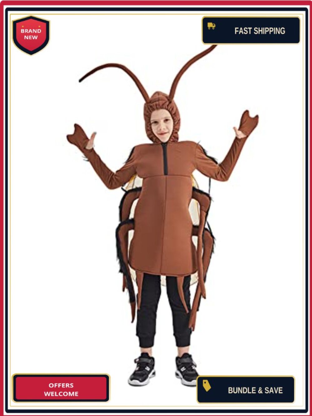 Kids Cockroach Costume One Piece Jumpsuit Halloween Boys Girls